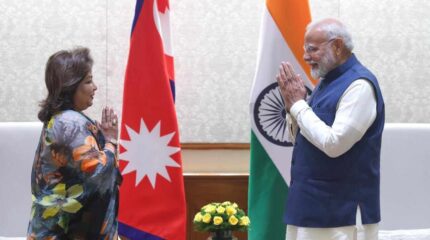 भारतीय प्रधानमन्त्री मोदीसँग परराष्ट्रमन्त्री राणाको भेट