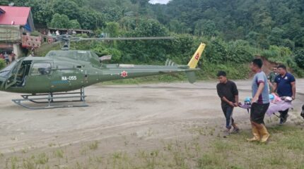 इलाम, पाँचथर र संखुवासभाका चार गर्भवती महिलाको हवाई उद्धार