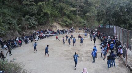 मङ्गलाघाटमा पाखो सम्याएर खेलमैदान निर्माण