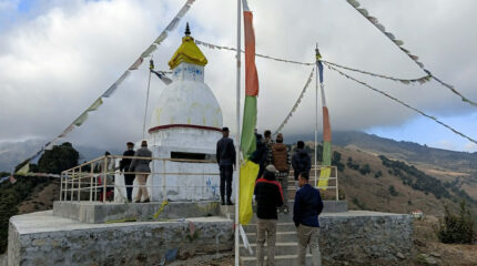भोजपुरको पाँचधारेमा बौद्धस्तूप निर्माण